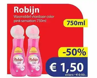 Die Grenze Robijn Wasmiddel Vloeibaar Color Pink Sensation aanbieding