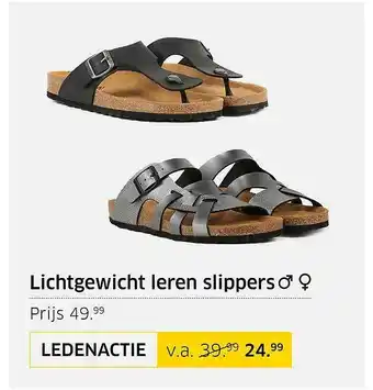 ANWB Lichtgewicht Leren Slippers aanbieding