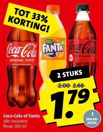 Boni Coca-Cola of Fanta 500 ml aanbieding