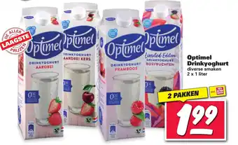 Nettorama Optimel Drinkyoghurt 2 x 1 liter aanbieding