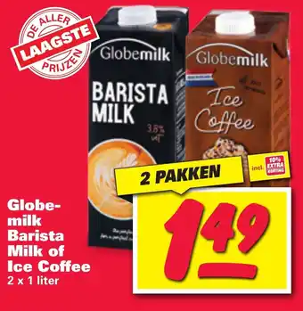 Nettorama Globemilk Barista Milk of Ice Coffee 2 x 1 liter aanbieding