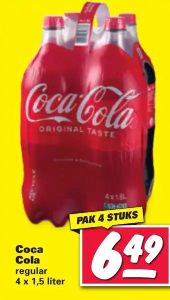 Nettorama Coca Cola Regular 4 x 1.5 liter aanbieding