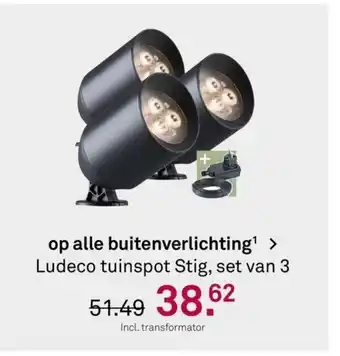 Karwei op alle buitenverlichting Ludeco tuinspot Stig, set van 3 aanbieding