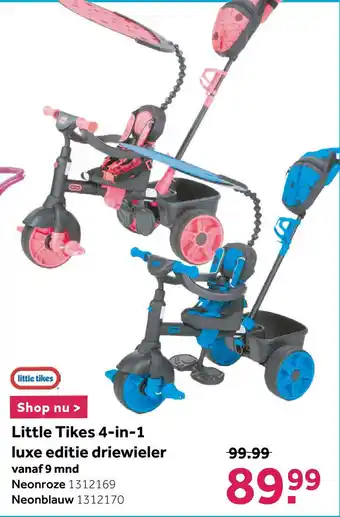 Intertoys Little Tikes 4-in-1 luxe editie driewieler - neonroze aanbieding