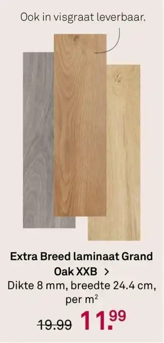 Karwei Extra Breed laminaat Grand Oak XXB Dikte 8 mm, breedte 24.4 cm, per m aanbieding