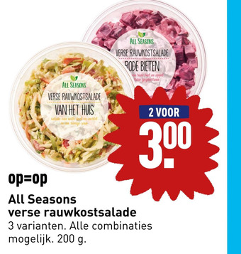ALDI All Seasons verse rauwkostsalade aanbieding