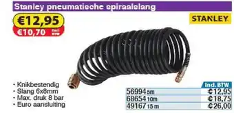 Toolstation Stanley Pneumatische Spiraalslang aanbieding