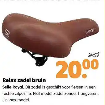 Plentyparts Relax Zadel Bruin Selle Royal aanbieding