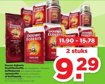 PLUS Douwe Egberts Snelfilterkoffie, Koffiebonen, Oploskoffie Of Koffiepads aanbieding