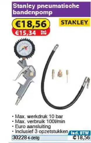 Toolstation Stanley Pneumatische Bandenpomp aanbieding