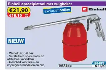 Toolstation Einhell Sproeipistool Met Zuigbeker aanbieding