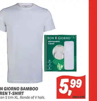 Dekamarkt Bon Giorno Bamboo Heren T-Shirt aanbieding