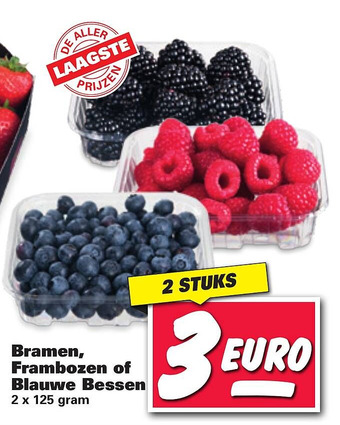 Nettorama Bramen, Frambozen of Blauwe Bessen aanbieding