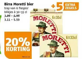 Poiesz Birra Moretti Bier 20% Korting aanbieding