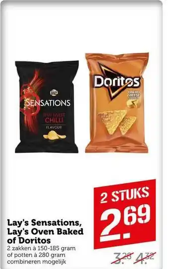 CoopCompact Lay's Sensations, Lay's Oven Baked Of Doritos aanbieding