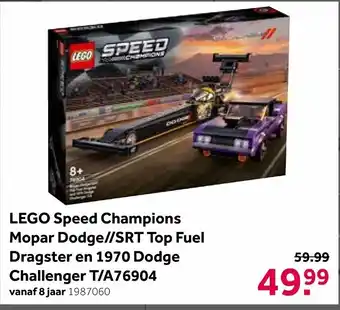 Intertoys LEGO SPEED CHAMPIONS Mopar Dodge//SRT Top Fuel Dragster en 1970 Dodge Challenger T/A 76904 aanbieding