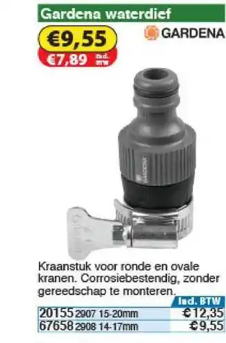 Toolstation Gardena Waterdief aanbieding