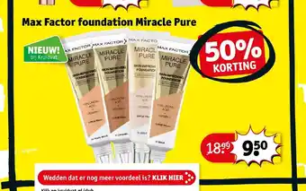 Kruidvat Max Factor foundation Miracle Pure aanbieding
