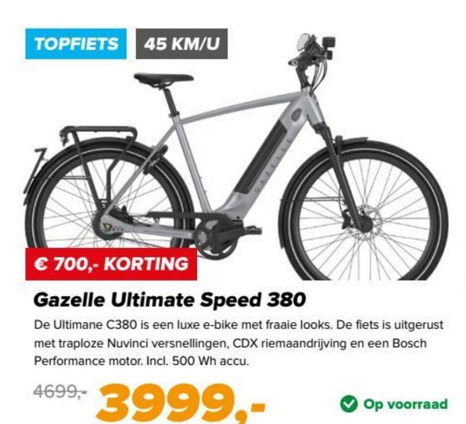Gazelle Ultimate Speed 380 aanbieding bij 12GO Biking
