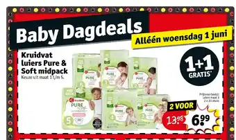 Kruidvat Luiers Pure & Soft midpack aanbieding