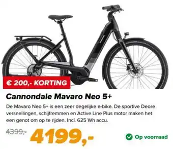 12GO Biking Cannondale Mavaro Neo 5+ aanbieding