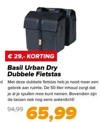 12GO Biking Basil Urban Dry Dubbele fietstas aanbieding