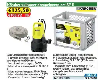 Toolstation Kärcher Vuilwater Dompelpomp Set Sp 5 aanbieding