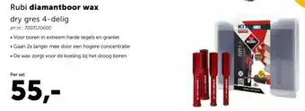 Bouwcenter Rubi Diamantboor wax dry gres 4-delig aanbieding