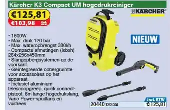 Toolstation Kärcher K3 Compact Um Hogedrukreiniger aanbieding