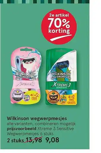 Etos Wilkinson Wegwerpmesjes 2e Artikel 70% Korting aanbieding