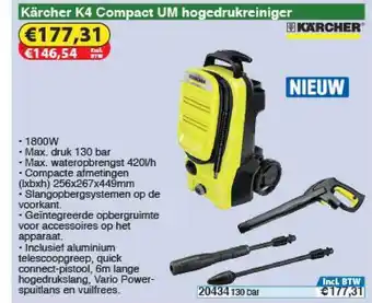 Toolstation Kärcher K4 Compact Um Hogedrukreiniger aanbieding