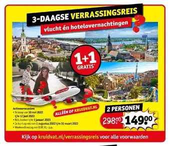 Kruidvat 3-Daagse Verrassingsreis 2 personen aanbieding