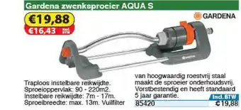 Toolstation Gardena Zwenksprocier Aqua S aanbieding