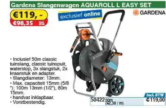 Toolstation Gardena Slangenwagen Aquaroll L Easy Set aanbieding