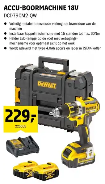 Isero DeWalt Accu-boormachine 18V | DCD790M2-QW aanbieding