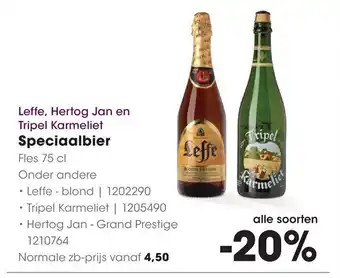 HANOS Leffe, Hertog Jan en Tripel Karmeliet Speciaalbier aanbieding