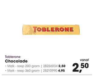 HANOS Toblerone Chocolade 200 gram aanbieding