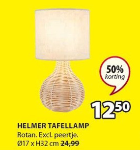 Jysk HELMER TAFELLAMP aanbieding