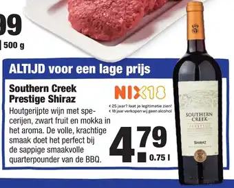 ALDI Southern Creek Prestige Shiraz 750 ml aanbieding