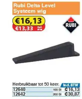 Toolstation Rubi Delta Level Systeem Wig aanbieding