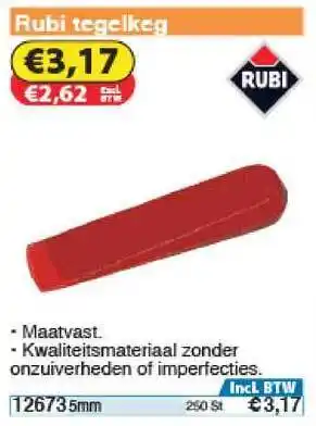 Toolstation Rubi Tegelkeg aanbieding