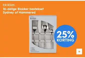 Blokker Blokker Sydney of Hammered bestekset 16-delig 25% korting aanbieding