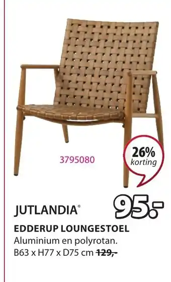 Jysk Jutlandia Edderup Loungestoel B63xH77xD75 cm aanbieding