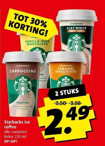 Boni Starbucks Ice Coffee Tot 30% Korting aanbieding