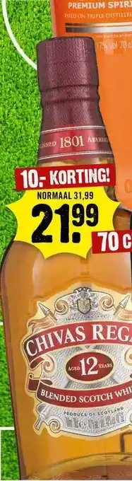 Dirck 3 Chivas Regal Aged 12 Years Blended Scotch Whisky 10,- Korting aanbieding