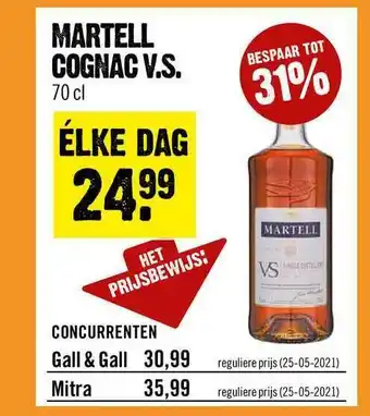 Dirck 3 Martell Cognac V.S. aanbieding