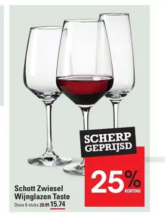 Sligro Schott Zwiesel Wijnglazen Taste Doos 6 stuks aanbieding