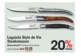 Sligro Laguiole Style de Vie Steakmessen doos 6 stuks aanbieding