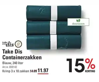 Sligro Take Dis Containerzakken krimp 3x10 zakken aanbieding