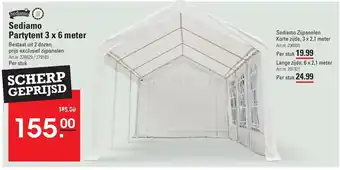 Sligro Sediamo Partytent 3x6 meter aanbieding